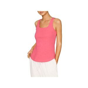 B NEW YORK Womens Fitted Built-in Shelf Bra Sleeveless Square Neck Tank Top